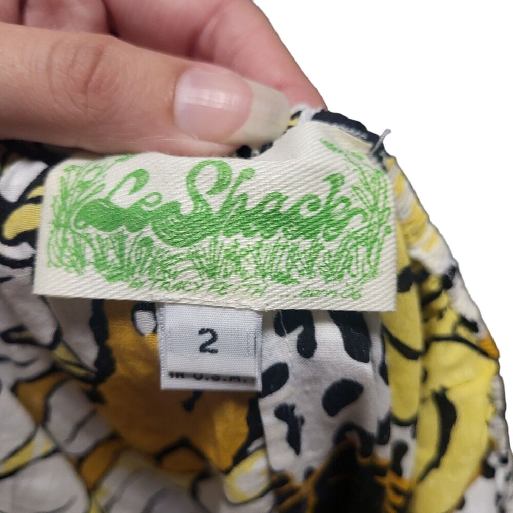Le Shack yellow floral off shoulder ruffle dress, size 2 - Picture 3 of 4